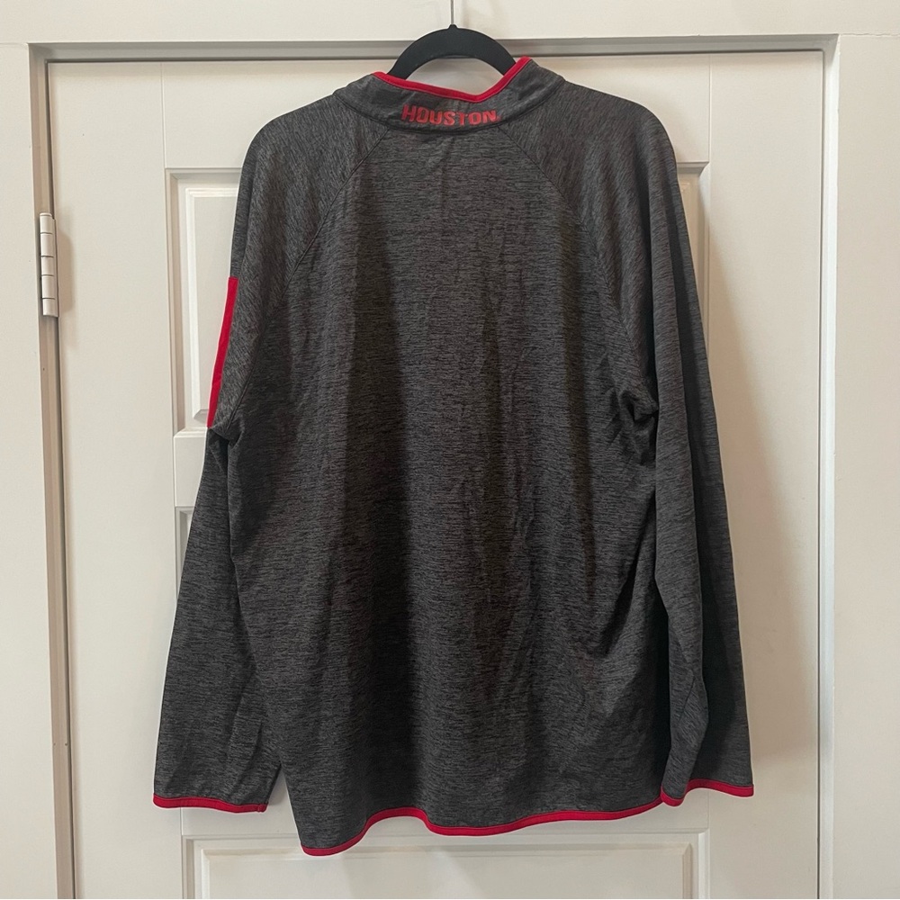 University of Houston Men's Red and Gray Men's Long Sleeve Quarter-Zip Size XL - Picture 6 of 6